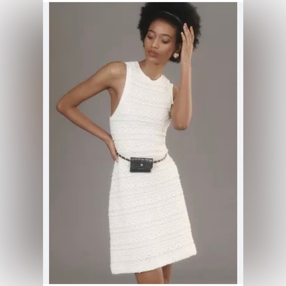 Anthropologie Dresses & Skirts - Anthropologie sleeveless white sweater dress size small